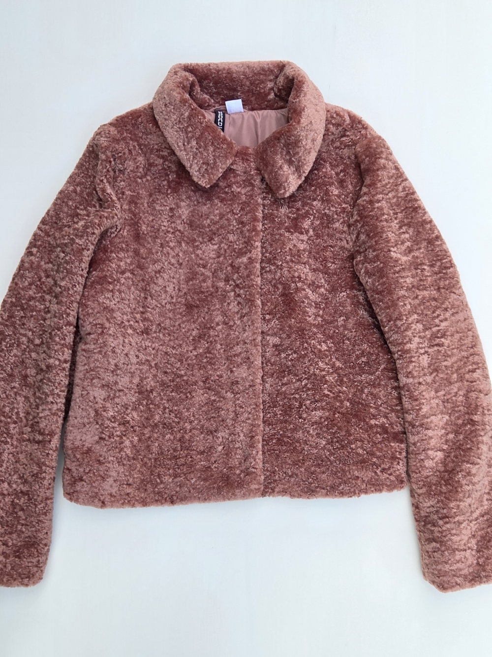 NWT H&M Divided Women's Rose Plush Teddy Sherpa Jacket Size-S